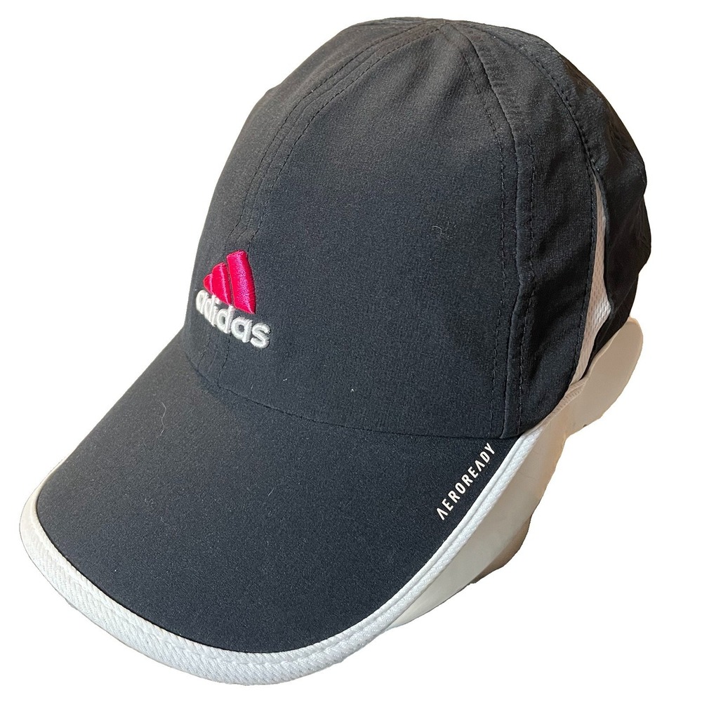 Adidas AEROREADY Baseball Cap Hat OS Black Embroidered Logo White Trim